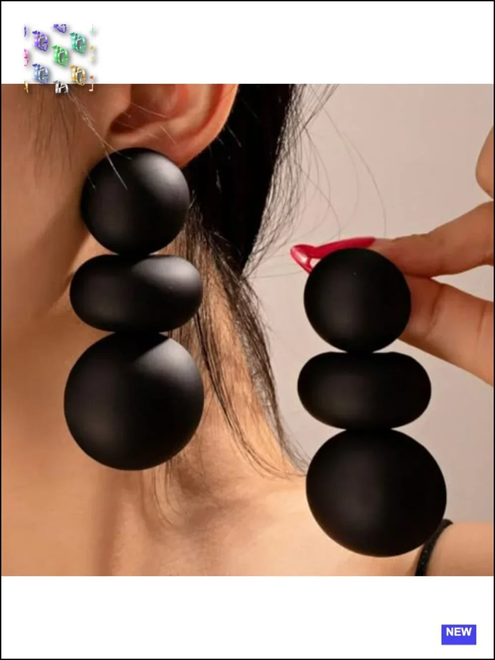 3-Tier Irregular Round Disc Dangle Earrings Chunky Geometric Drop Earrings Alloy